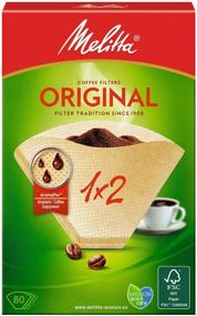 img 4 attached to Disposable filters for drip coffee maker Melitta Original brown Size 1x2, brown