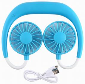 img 4 attached to 💙 Rechargeable Neck-Mounted Mini Fan (Blue)