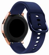 silicone strap 20 mm for samsung galaxy watch 42 mm, blue логотип