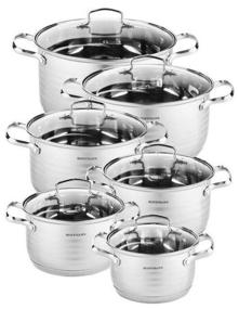 img 4 attached to Cookware for the kitchen pots set of stainless steel for induction and other types of stoves 7.3 l, 5.8 l, 4.5 l, 4.1l, 3.1l, 2.1l