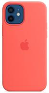 🍎 enhanced apple magsafe silicone case for iphone 12/12 pro - vibrant pink citrus shade logo