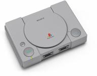 sony playstation classic game console, gray logo