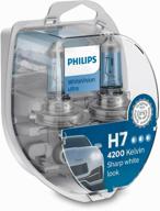 lamps h7 12v- 55w (px26d) (pure white light extended life) whitevision ultra w5w (2pcs) philips logo