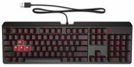 игровая клавиатура hp omen encoder 6yw76aa черного цвета с переключателями cherry mx red и подключением через usb логотип