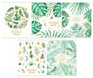 greenwich line упаковка тетрадей palm leaves n5c48-17496, 5 шт./5 дизайнов, клетка, 48 л., белый/зеленый логотип