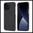 black and gray pitaka magez case 2 for iphone 13 pro max - optimized for apple iphone 13 pro max logo