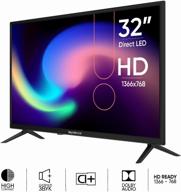 🖥️ topdevice 32-inch led tv: hd 720p, black – unmatched visual experience! logo