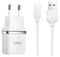 🔌 hoco c12 smart microusb charger in white - enhanced seo-friendly product name logo