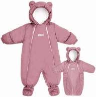 overalls-transformer winter fur amarobaby snowy travel, pink, size 68 logo