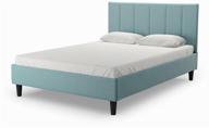 double bed with bed base salotti jane 160, velor, taco fabric, light turquoise, 160x200 logo
