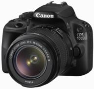 camera canon eos 100d kit ef-s 18-55mm f/3.5-5.6 dc iii, black logo
