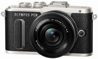 📸 olympus pen e-pl8 camera kit with 14-42mm f/3.5-5.6 lens, white/black логотип
