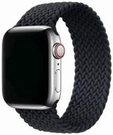 elastic nylon band for apple watch 38mm/40mm (apple watch) / fabric woven mono bracelet size l (145mm), black logo