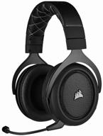 🎧 corsair hs70 pro wireless gaming headset: enhanced performance in sleek black design logo