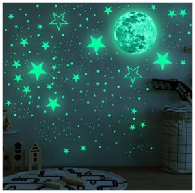 img 4 attached to Luminous ceiling stickers / fluorescent decorative stars / luminous stickers starry sky / moon and stars