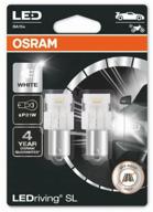 лампа автомобильная светодиодная osram ledriving sl 7506dwp-02b p21w 12v 1.4w white ba15s 6000k 2 шт. логотип