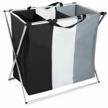 haifisch laundry container for sorting linen, separate, 40x64x56 cm, black/grey logo
