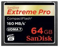 sandisk compact flash memory card 64 gb, r/w 160/150 mb/s logo