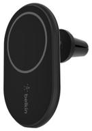 belkin boost charge magnetic wireless car charger kit, wic004bt, 10w qi power, black logo