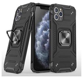 img 3 attached to Shockproof Case for iPhone 11 Pro Max Black With Magnetic Car Holder Plate And Ring Stand