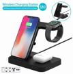wireless charging station 5 in 1 iforce 1010 (iphone apple watch usb airpods iphone samsung galaxy watch(gear)), black logo