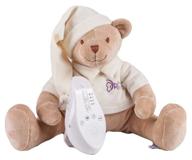 interactive educational toy drёma babydou bear with white and pink noise, beige logo