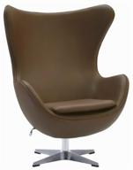 armchair bradex home egg chair, 85 x 76 cm, upholstery: artificial leather, color: brown логотип