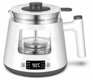 electric teapot life elements automatic steamer with tea maker i19-h01 800ml, white with gray logo