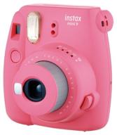 fujifilm instax mini 9 instant print camera, photo printing 62x46 mm, flamingo pink logo