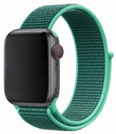 ремешок из нейлоновой ткани для apple watch series 1-8 - 38/40/41 мм (apple watch), бирюзовый логотип