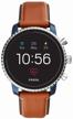 🕘 fossil gen 4 smartwatch explorist hr (leather) with wi-fi, nfc, and tan logo