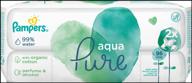 влажные салфетки pampers aqua pure, пластиковая крышка, 96 шт. logo