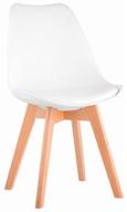 chair stool group frankfurt, solid wood/imitation leather, color: white logo