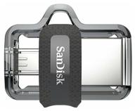 flash drive sandisk ultra dual sddd3-064g-g46 64 gb black logo