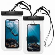 waterproof case spigen a601 2 pack (amp03098) for smartphone 8" (clear) logo