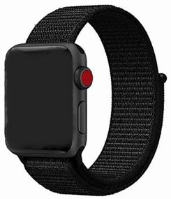 img 4 attached to Nylon strap for Apple Watch 42/44/45 mm (Black)