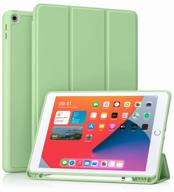 case book cccase for apple ipad 7 10.2 (2019) / ipad 8 10.2 (2020) / ipad 9 10.2 (2021) with compartment for stylus, color: light green logo