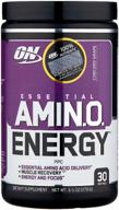 amino acid complex optimum nutrition essential amino energy, grapes, 270 gr. логотип