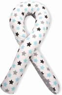 🤰 comfortable body pillow maternity and nursing pillow with removable pillowcase in u shape - gingerbread stars design - 340x30 cm логотип