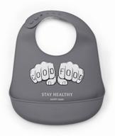 happy baby нагрудник expert silicone baby bib, dark grey логотип