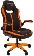 computer chair chairman game 19 gaming, upholstery: textile, color: black/orange логотип