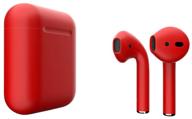 🍎 apple airpods 2 color wireless headphones in matte red - excludes wireless charging case logo