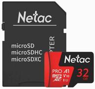 💾 netac 32gb class 10 microsd memory card with a1 performance, uhs-i, speeds up to 100 mb/s, includes sd adapter логотип