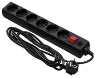 buro 600sh-3-b surge protector, 6 outlet power strip, 3m extension cord, safety overload protection, 10a / 2200w rating логотип