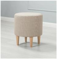 ottoman salotti niko, light legs, matting, shift fabric, beige, 36x36x40 cm logo