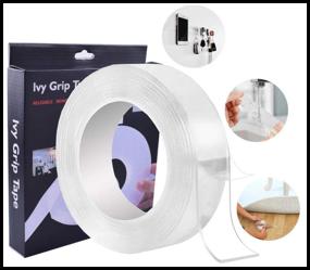 img 3 attached to Reusable Adhesive Tape / Double Sided Tape / Nano Tape / Ivy Grip Tape / 1 Meter