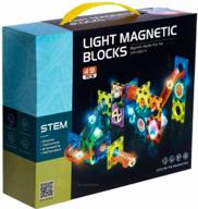 светящийся магнитный конструктор light magnetic blocks №2300 49 деталей логотип