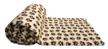 mat for dogs and cats profleece fur with paws 100x160x5 cm 100 cm 160 cm cream/chocolate 5 cm logo