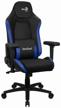 computer chair aerocool crown gaming, upholstery: imitation leather, color: black blue logo