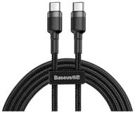 cable baseus cafule usb type-c - usb type-c, 1 m, black/grey logo